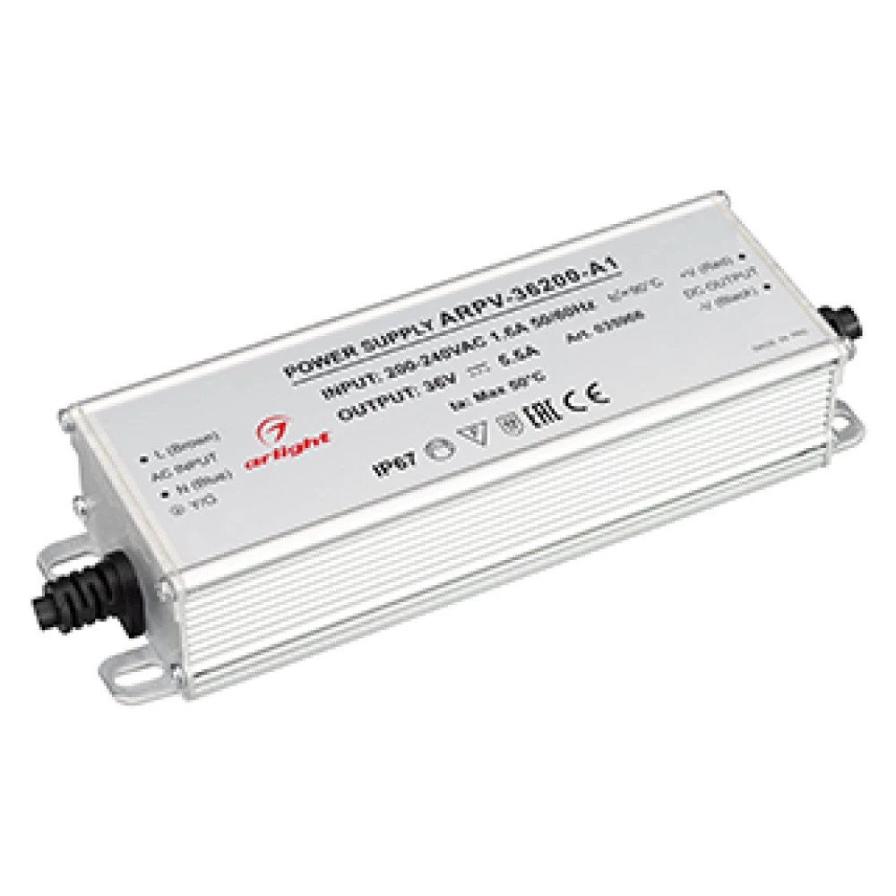 Блок питания ARPV-36200-A1 (36V, 5.55A, 200W) (Arlight, IP67 Металл, 3 года) 035966 - Viokon.com