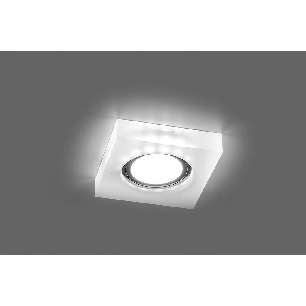 Светильник встраиваемый с белой LED подсветкой Feron CD8180 потолочный MR16 G5.3 белый матовый (29708) - Viokon.com