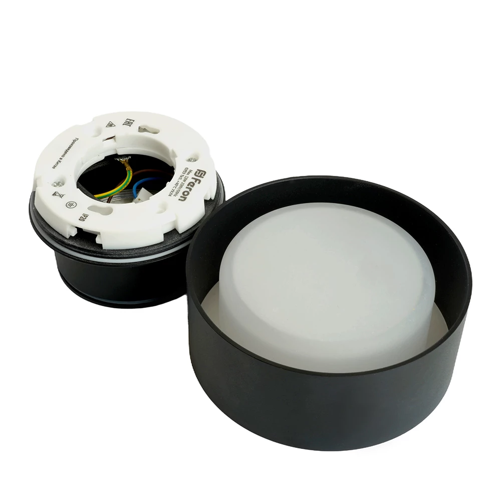 Светильник потолочный Feron HL367 Barrel AURA 12W, 230V, GX53, чёрный IP44 (48406) - Viokon.com