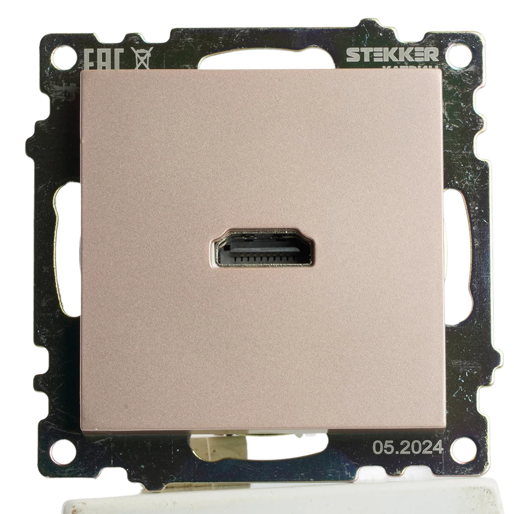 Розетка HDMI 2.1, Type A  (механизм), STEKKER GLS00-7118-02, серия Катрин, шампань (50063) - Viokon.com