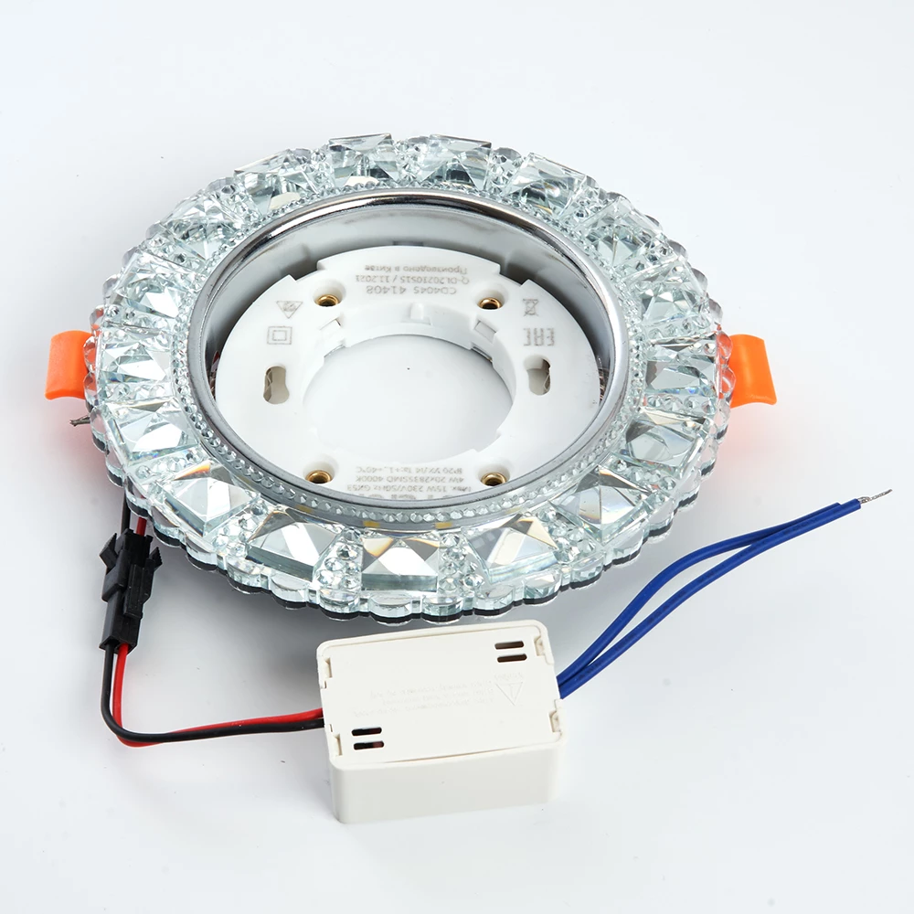 Светильник встраиваемый с белой LED подсветкой Feron CD4045 потолочный GX53 без лампы, прозрачный, хром (41408) - Viokon.com