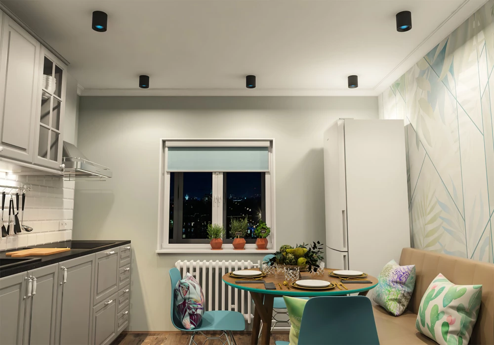 DK3090-BKCY Светильник накладной IP 20 10 Вт GU53 LED черныйголубой пластик - Viokon.com
