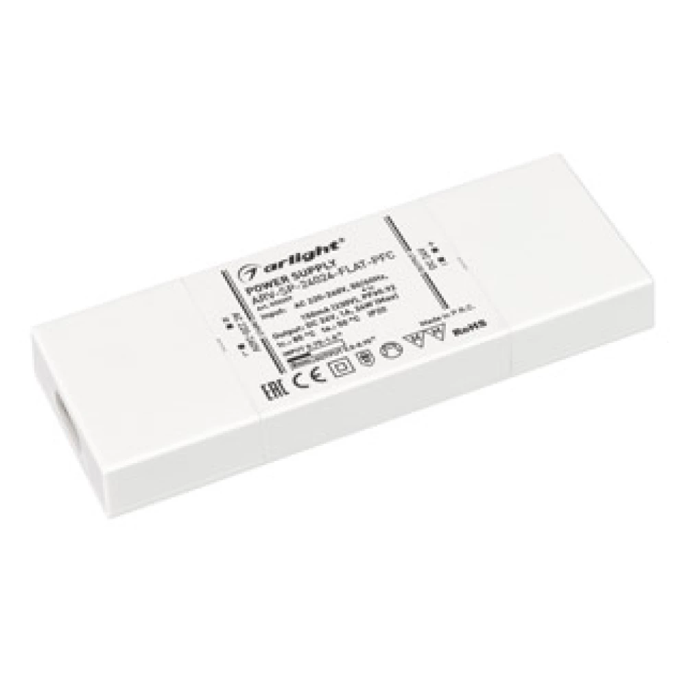 Блок питания ARV-SP-24024-FLAT-PFC (24V, 1A, 24W) (Arlight, IP20 Пластик, 5 лет) 033259 - Viokon.com