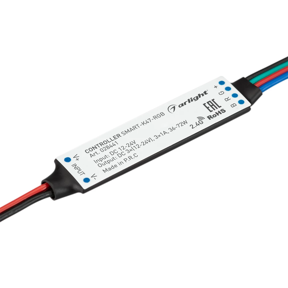 Контроллер SMART-K47-RGB (12-24V, 3x1A, 2.4G) (Arlight, IP20 Пластик, 5 лет) 028441 - Viokon.com