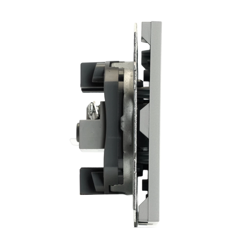 Розетка TV + компьютерная RJ-45 (механизм), STEKKER, серия Эмили, RST00-5106-10, платиново-серый, soft touch (49950) - Viokon.com
