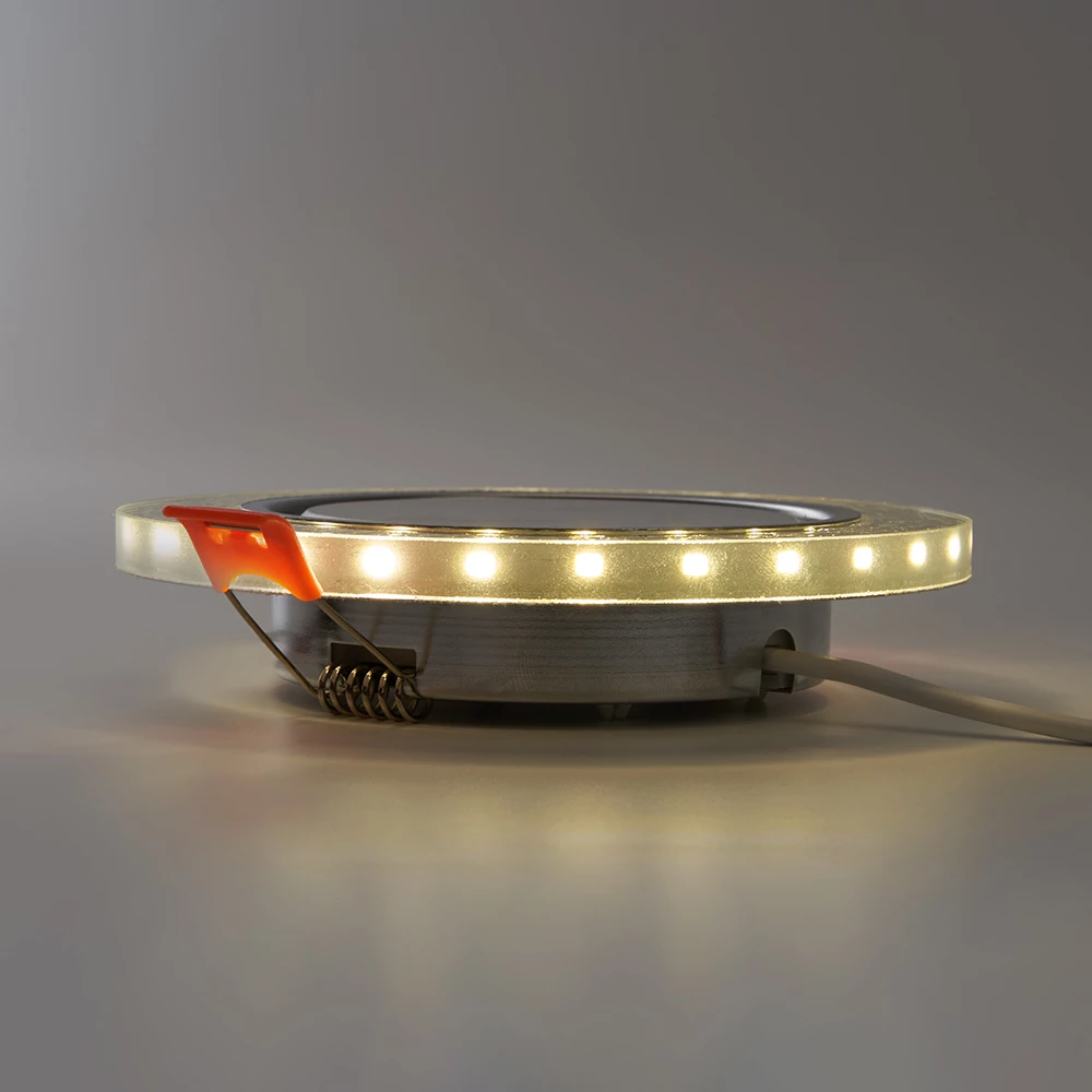 Светильник встраиваемый с белой LED подсветкой Feron CD4981 потолочный GX53 без лампы, прозрачный, золото (41907) - Viokon.com