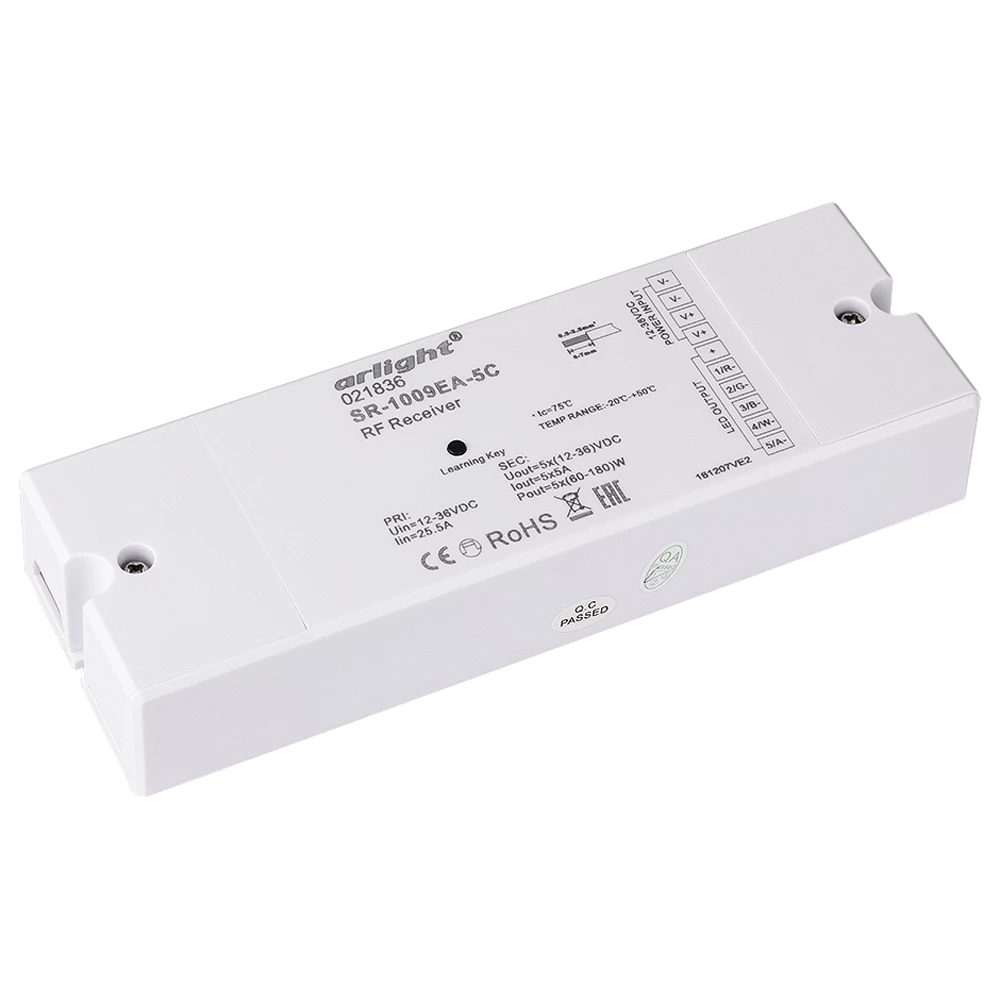 Контроллер SR-1009EA-5CH (12-36V, 300-900W) (Arlight, IP20 Пластик, 3 года) 021836 - Viokon.com