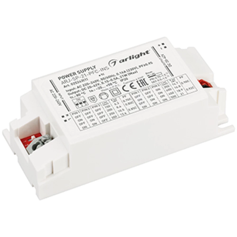 Блок питания ARJ-SP-21-PFC-INS (21W, 20-42V, 0.15-0.5A) (Arlight, IP20 Пластик, 5 лет) 025243(1) - Viokon.com