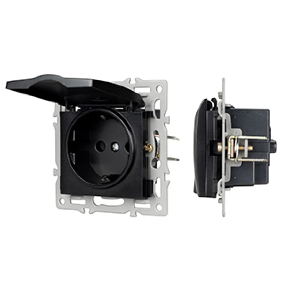 Механизм розетки влагозащищённый SCT-MCP-PL-BK (250V, 16A) (Arlight, -) 043746 - Viokon.com
