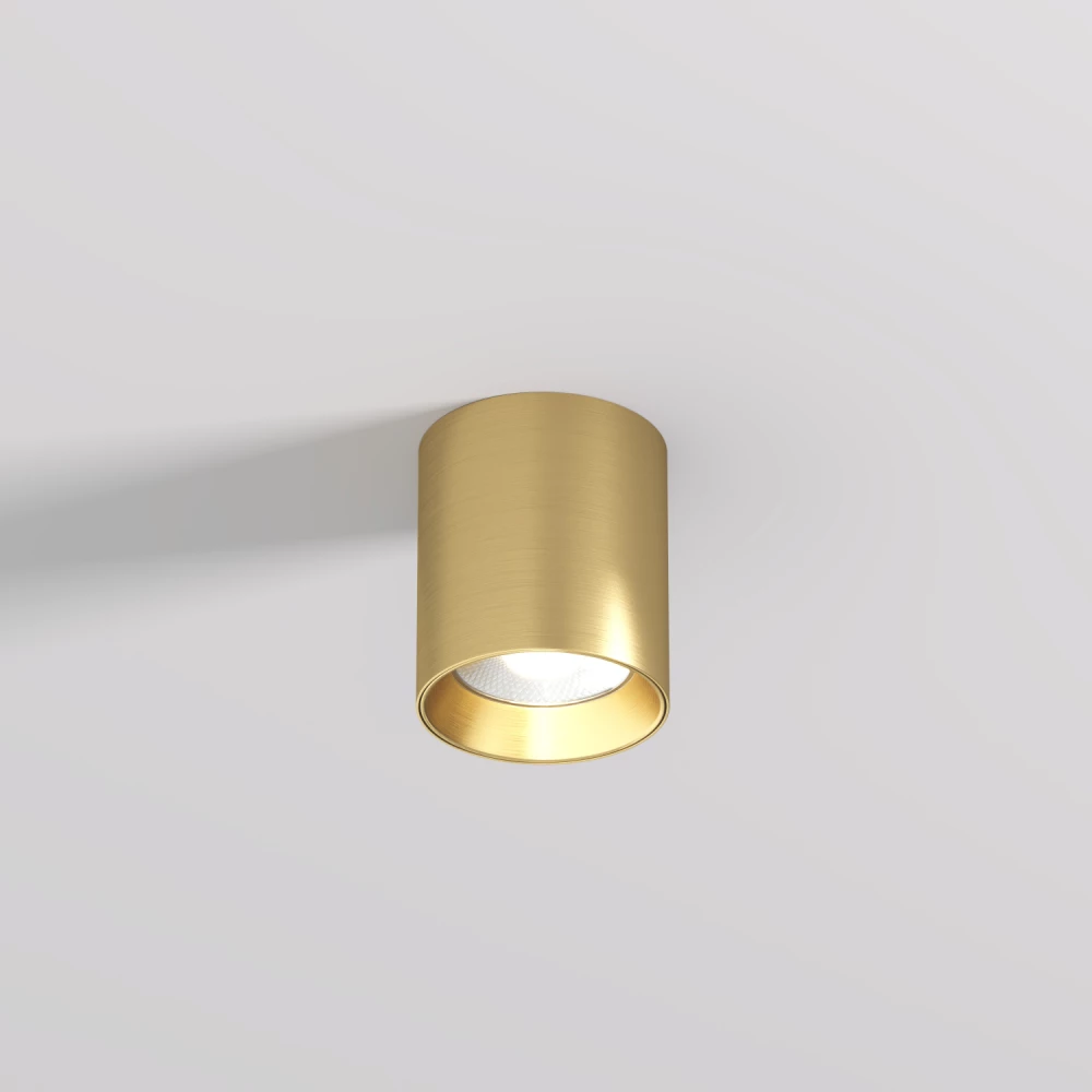 DK2610-SB Накладной светильник SHINE TUBE со светодиодом D70H80 IP20 3000К 10W RA90 сатинированная латунь алюминий - Viokon.com