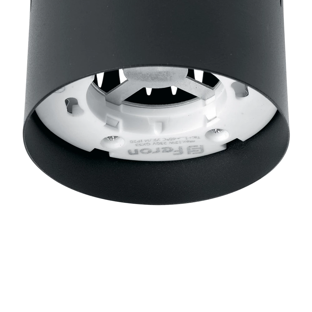 Светильник потолочный Feron HL349 12W, 230V, GX53 и подсветка 1W, 4000K, черный (41460) - Viokon.com