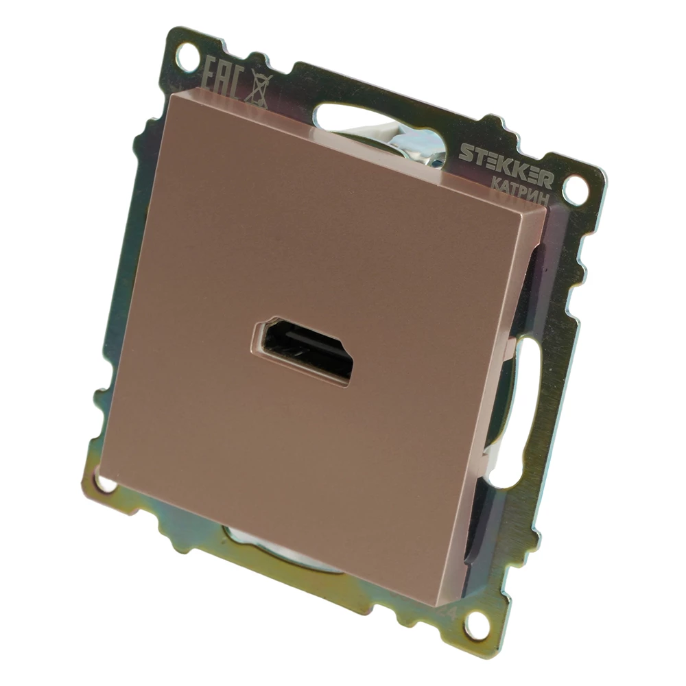 Розетка HDMI 2.1, Type A  (механизм), STEKKER GLS00-7118-02, серия Катрин, шампань (50063) - Viokon.com