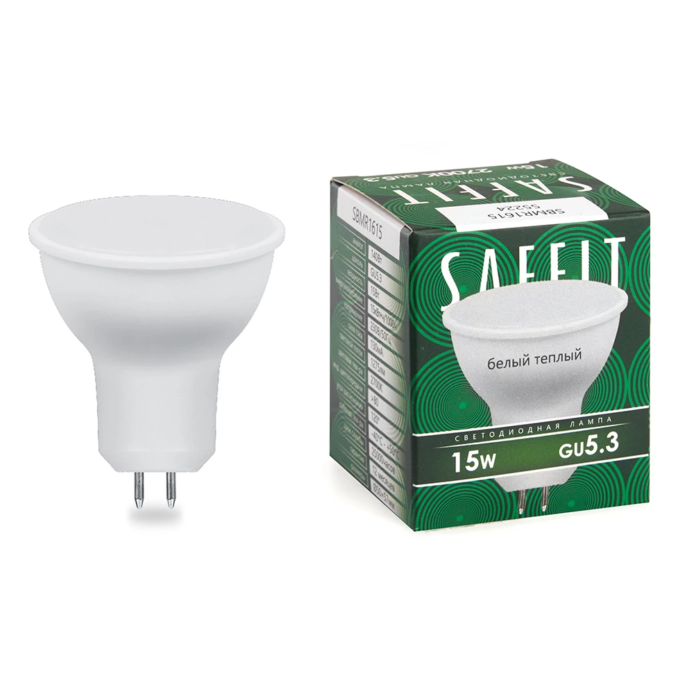 Лампа светодиодная SAFFIT SBMR1615 MR16 GU5.3 15W 230V 2700K (55224) - Viokon.com