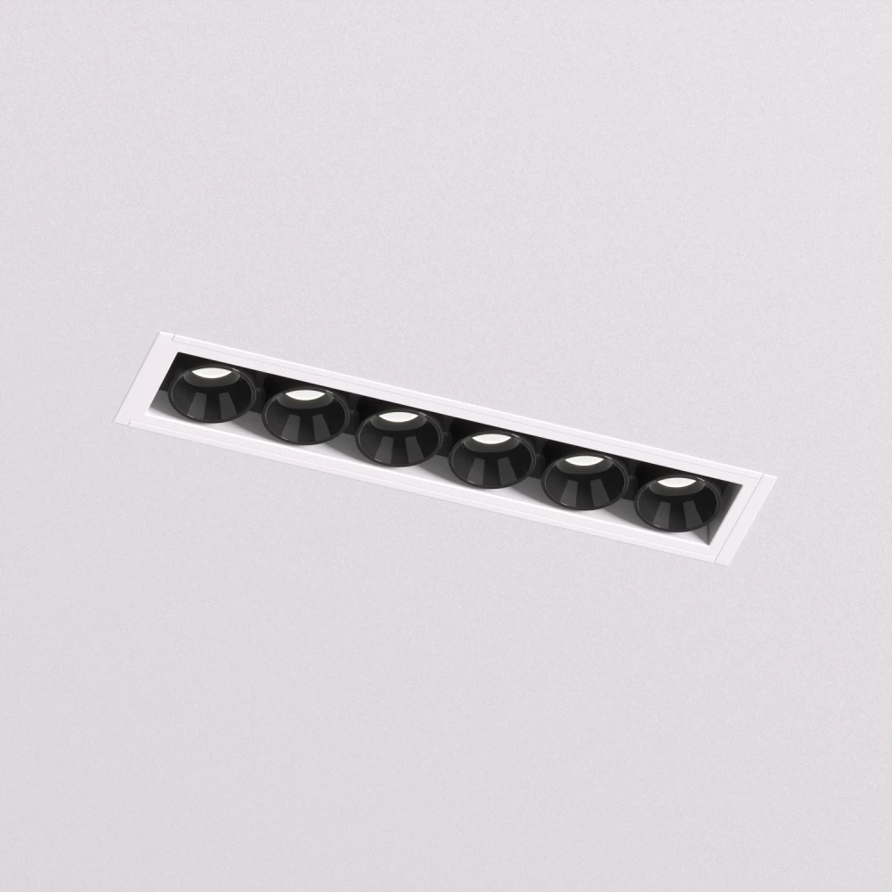 DK2531-WB Встраиваемый светильник SPACE со светодиодом под шпатлевку L126mm 220V 10W 38 4000К IP20 белыйчерный алюминий - Viokon.com