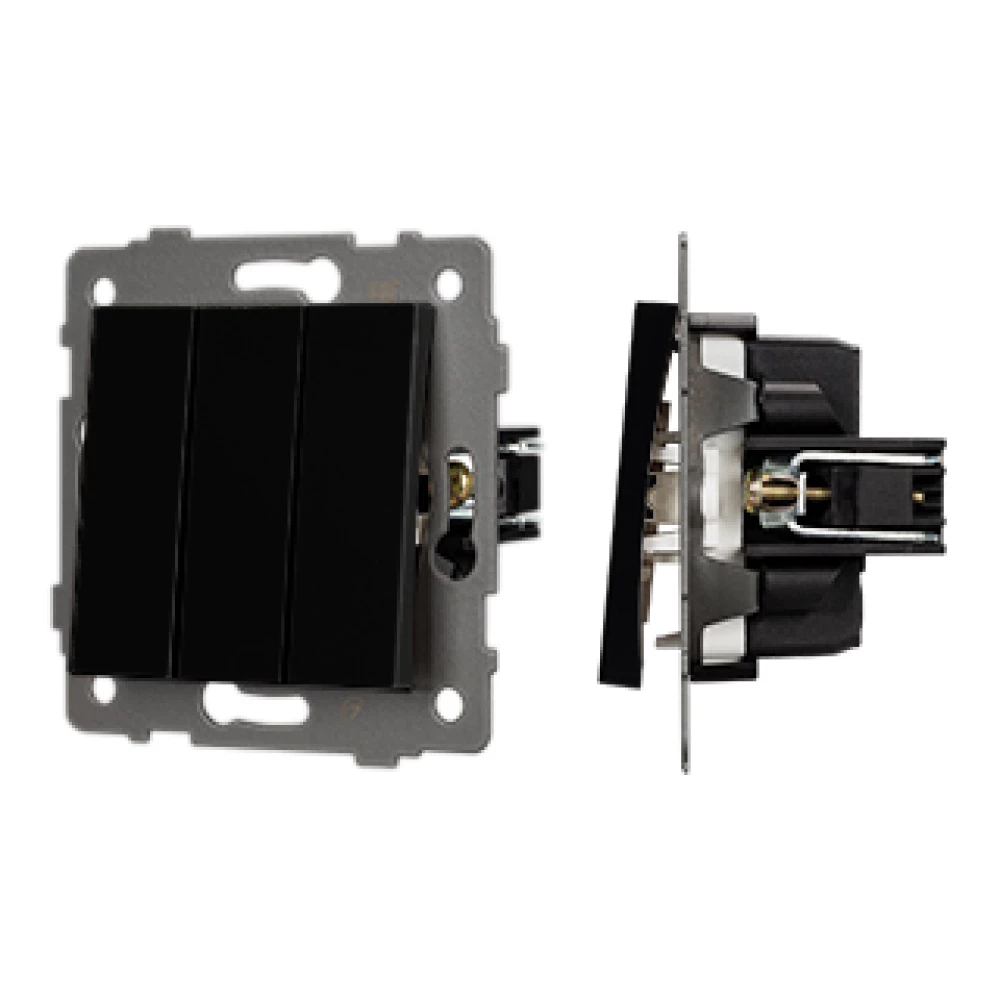 Механизм выключателя трехклавишный непроходной SWT-MK03-PL-BK-V (250V, 10A) (Arlight, -) 049897 - Viokon.com