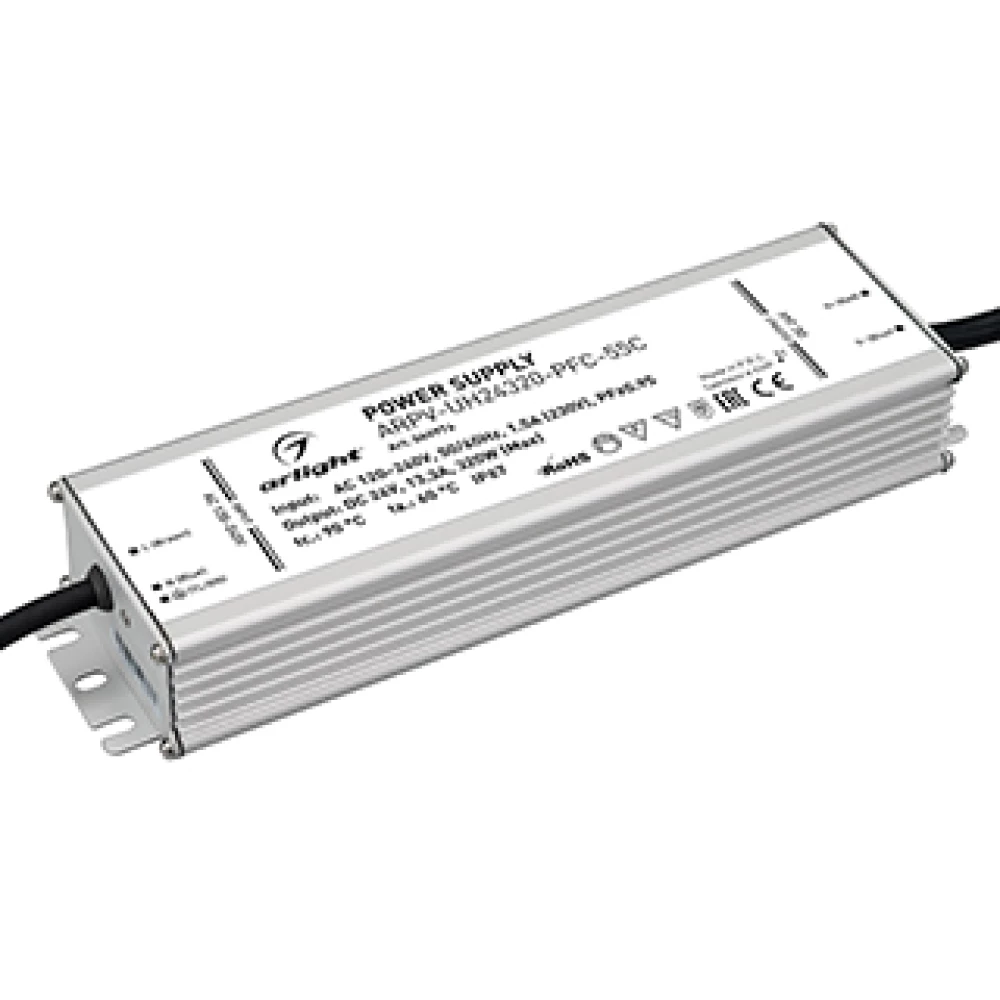 Блок питания ARPV-UH24320-PFC-55C (24V, 13.3A, 320W) (Arlight, IP67 Металл, 5 лет) 040976 - Viokon.com