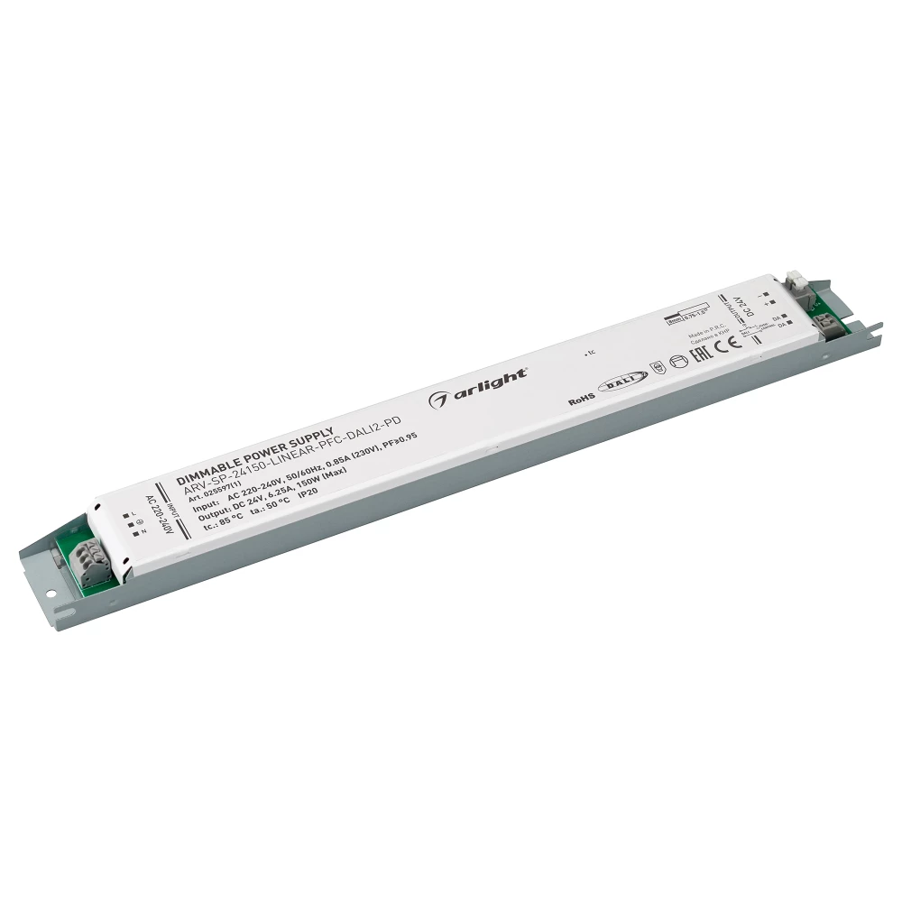 Блок питания ARV-SP-24150-LINEAR-PFC-DALI2-PD (24V, 6.25A, 150W) (Arlight, IP20 Металл, 5 лет) 025597(1) - Viokon.com