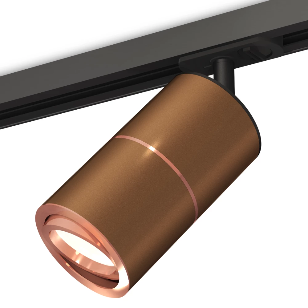 Комплект поворотного трекового светильника XT7404004 SCF/PPG/SBK кофе песок/золото розовое полированное/черный песок MR16 GU5.3 - Viokon.com