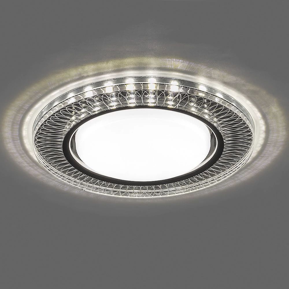 Светильник встраиваемый с белой LED подсветкой Feron CD4038 потолочный GX53 без лампы, прозрачный, хром (40505) - Viokon.com