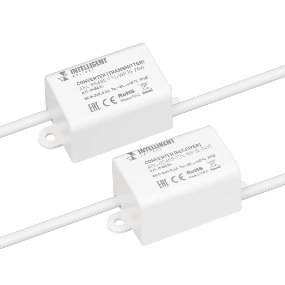 INTELLIGENT ARLIGHT Конвертер ARL-RS485-TTL-WP (5-24V) (IARL, IP65 Пластик, 3 года) 048426 - Viokon.com