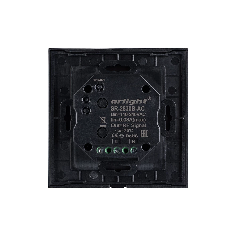 Панель Sens SR-2830B-AC-RF-IN Black (220V,MIX+DIM,4зоны) (Arlight, IP20 Пластик, 3 года) 021062 - Viokon.com