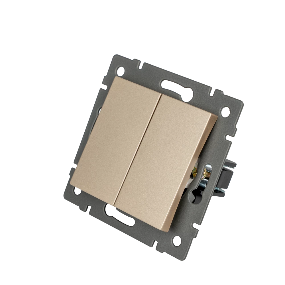 Механизм выключателя двухклавишный непроходной SWT-MK02-PL-GD-V (250V, 10A) (Arlight, -) 049890 - Viokon.com