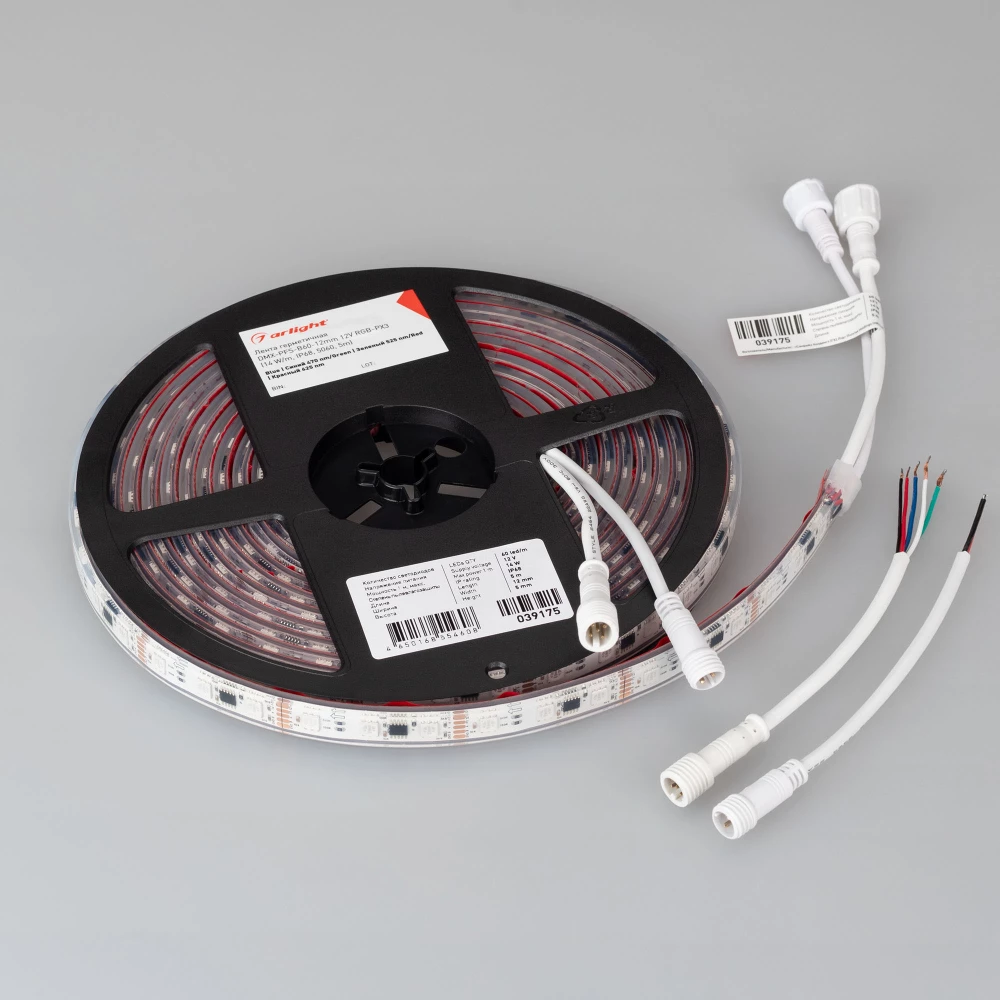 Лента герметичная DMX-PFS-B60-12mm 12V RGB-PX3 (14 W/m, IP68, 5060, 5m) (Arlight, -) 039175 - Viokon.com