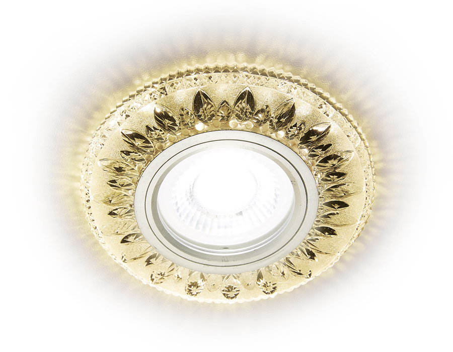 Встраиваемый точечный светильник MR16 с LED подсветкой S305 CH/W хром/прозрачный хрусталь/MR16+3W(LED WARM) - Viokon.com