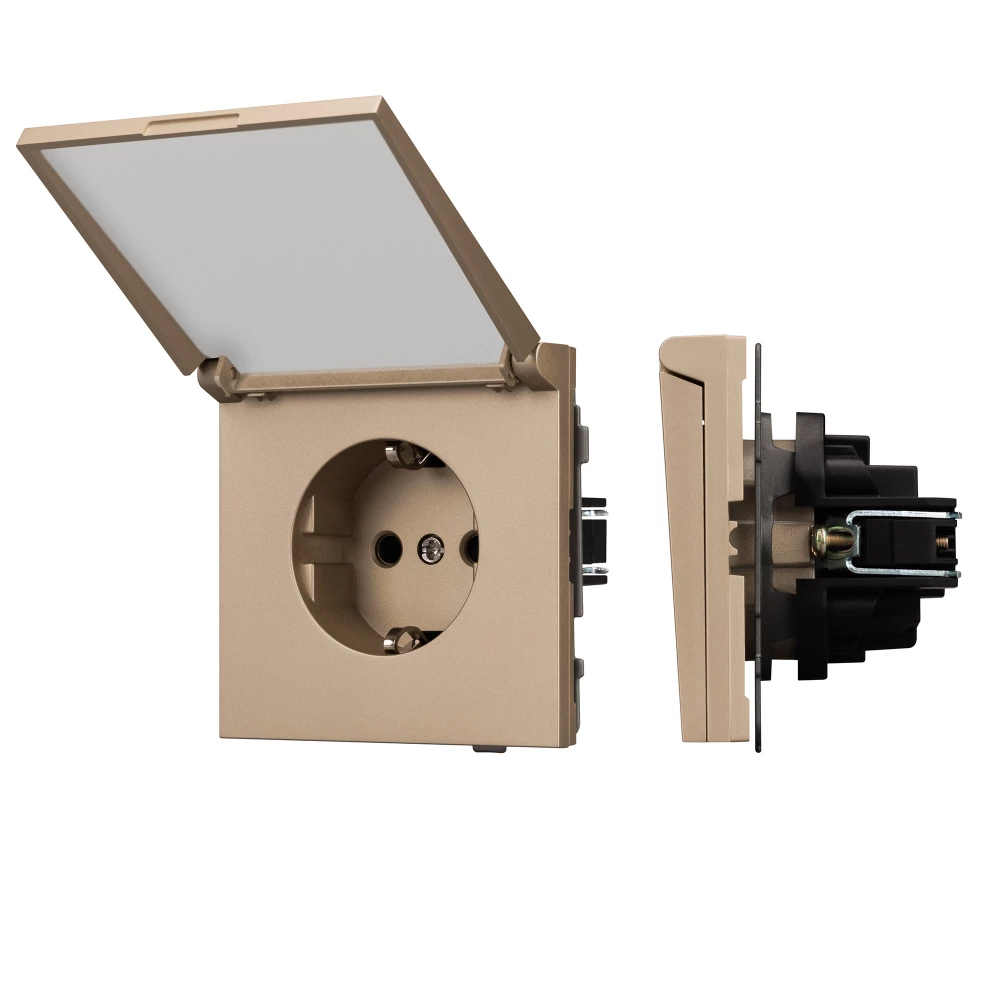 Механизм розетки влагозащищённый SCT-TENDO-MCP-PL-GD (230V, 16A) (Arlight, Песочный) 054093 - Viokon.com
