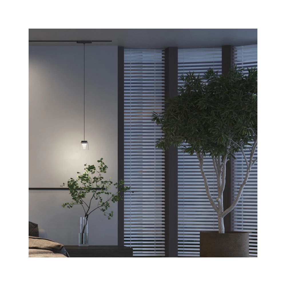 DK5347-BK Светильник для трека Air серия Hang 4000 со светодиодом 9086mm 48V DC 4W RA95 120 4000K IP20 черный алюминий стекло акрил - Viokon.com