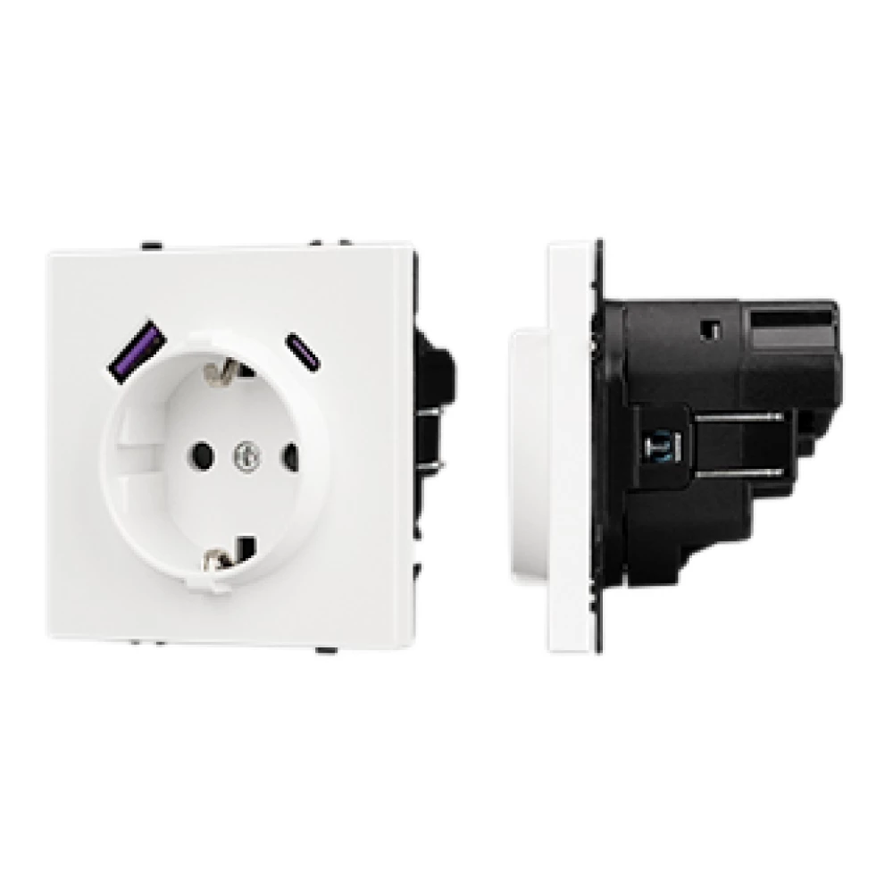 Механизм розетки с USB зарядкой SCT-NOBE-MUAC-SFPL-WH (230V, 16A) (Arlight, Белый кварц) 054284 - Viokon.com