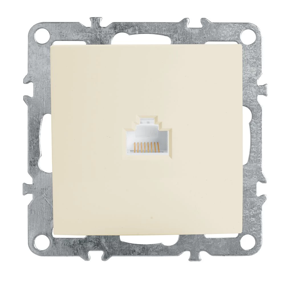 Розетка компьютерная 1-местная RJ-45 (механизм), STEKKER, PST00-9107-02, серия Эрна, слоновая кость (39325) - Viokon.com