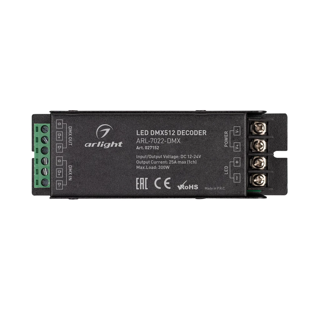 Декодер ARL-7022-DMX (12-24V, 1x25A, DMX512) (Arlight, IP20 Металл, 3 года) 027152 - Viokon.com