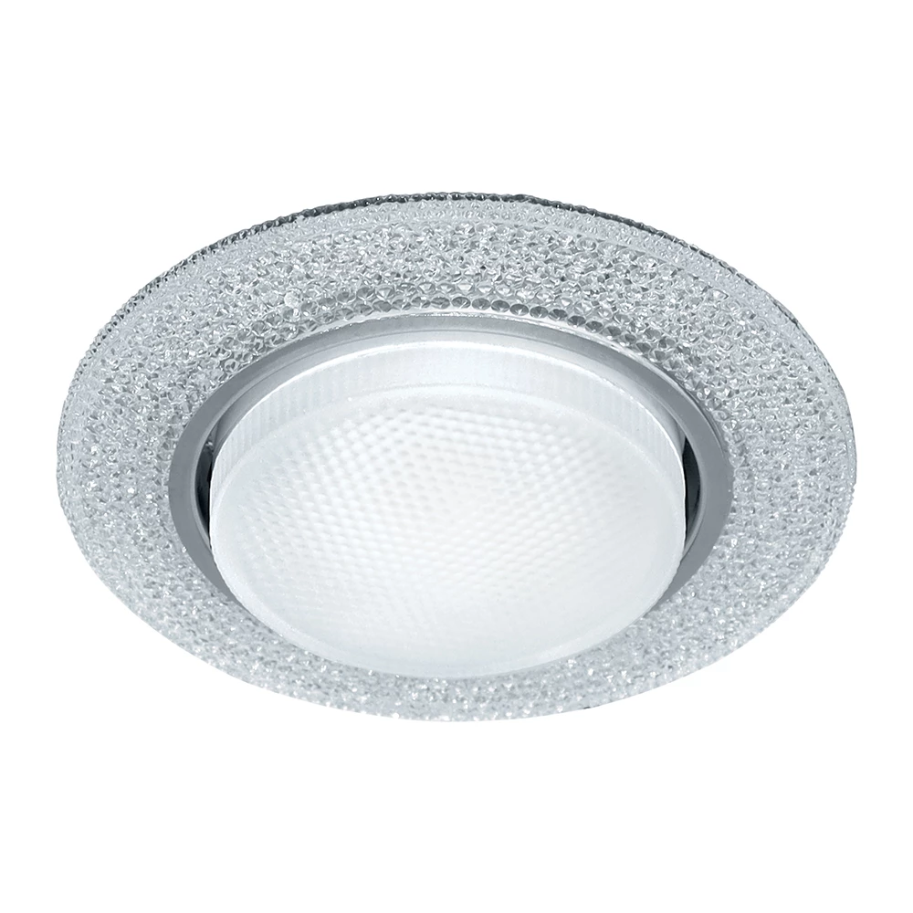 Светильник встраиваемый с белой LED подсветкой Feron CD4046 потолочный GX53 без лампы, прозрачный, хром (41908) - Viokon.com