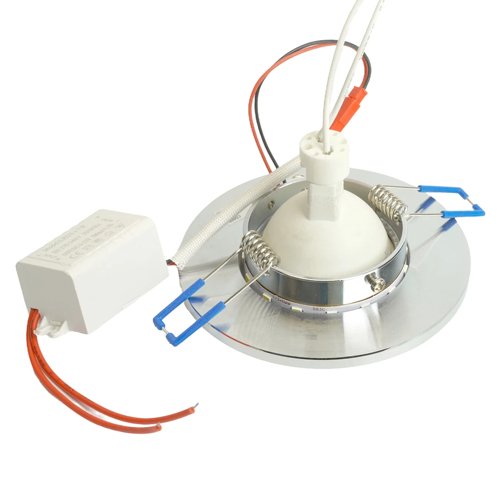 Светильник встраиваемый с белой LED подсветкой Feron CD600 потолочный MR16 G5.3 хром (29709) - Viokon.com