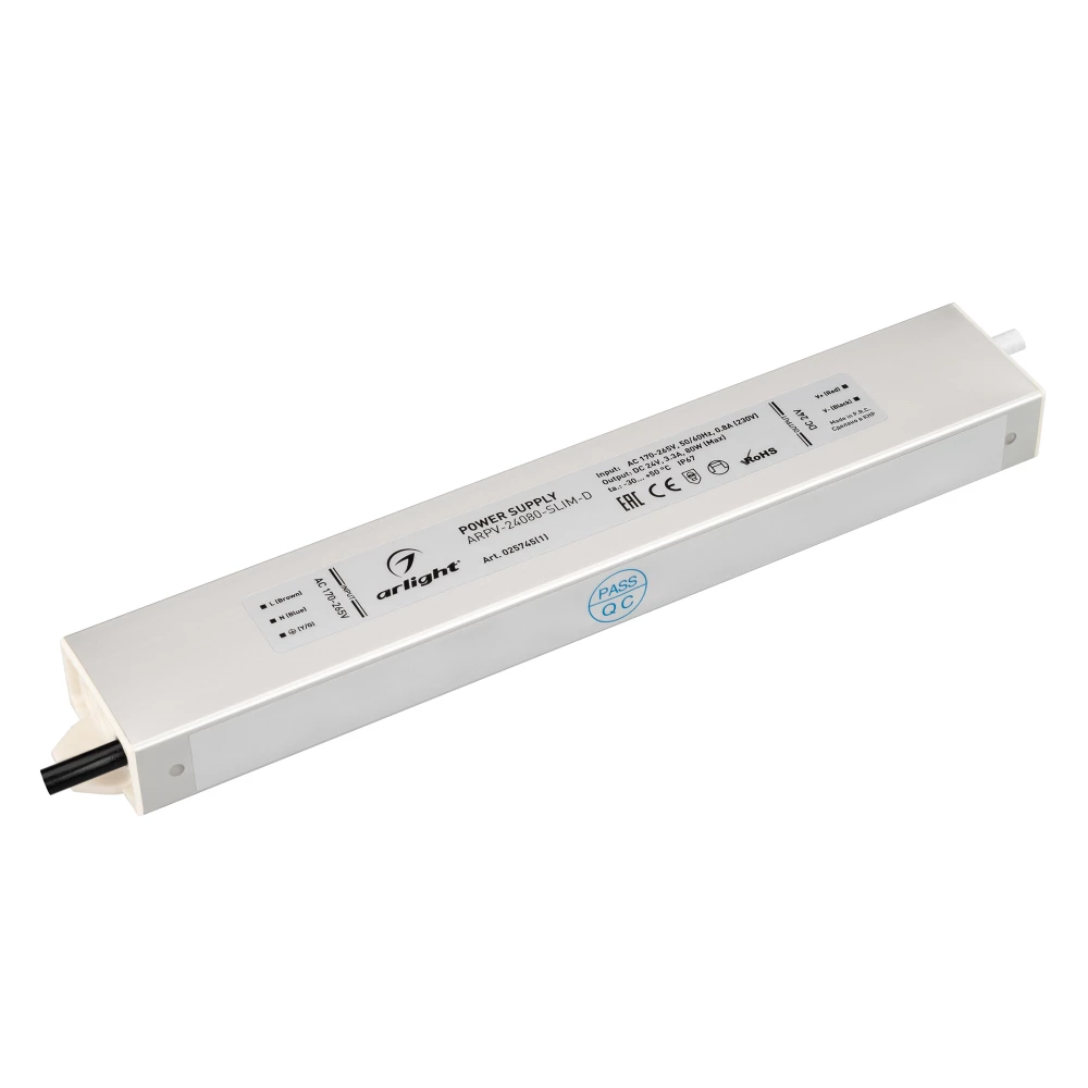 Блок питания ARPV-24080-SLIM-D (24V, 3.3A, 80W) (Arlight, IP67 Металл, 3 года) 025745(1) - Viokon.com