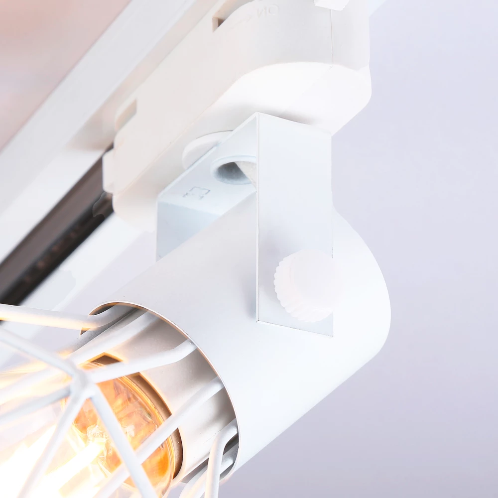 Трековый однофазный светильник со сменной лампой GL5001 WH белый E27 max 40W D92*163 - Viokon.com
