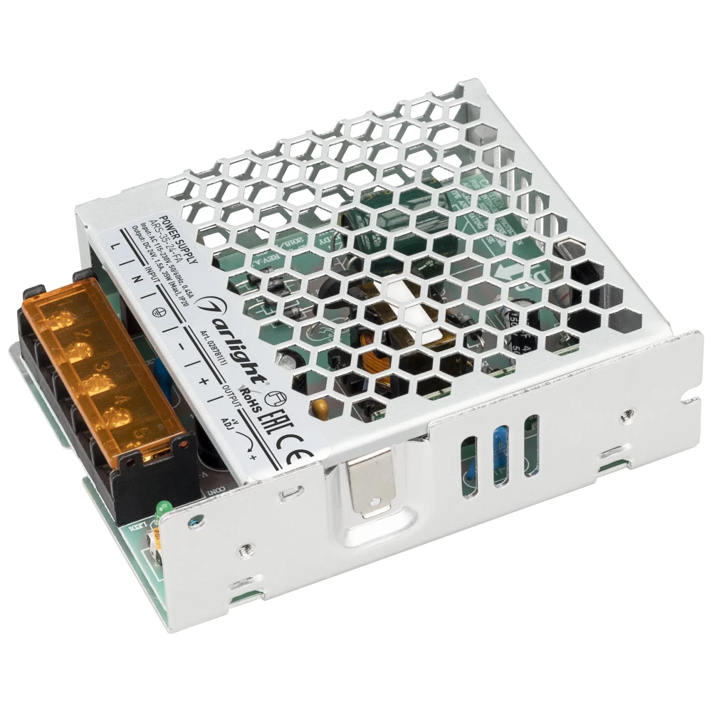 Блок питания ARS-35-24-FA (24V, 1.5A, 35W) (Arlight, IP20 Сетка, 3 года) 028781(1) - Viokon.com