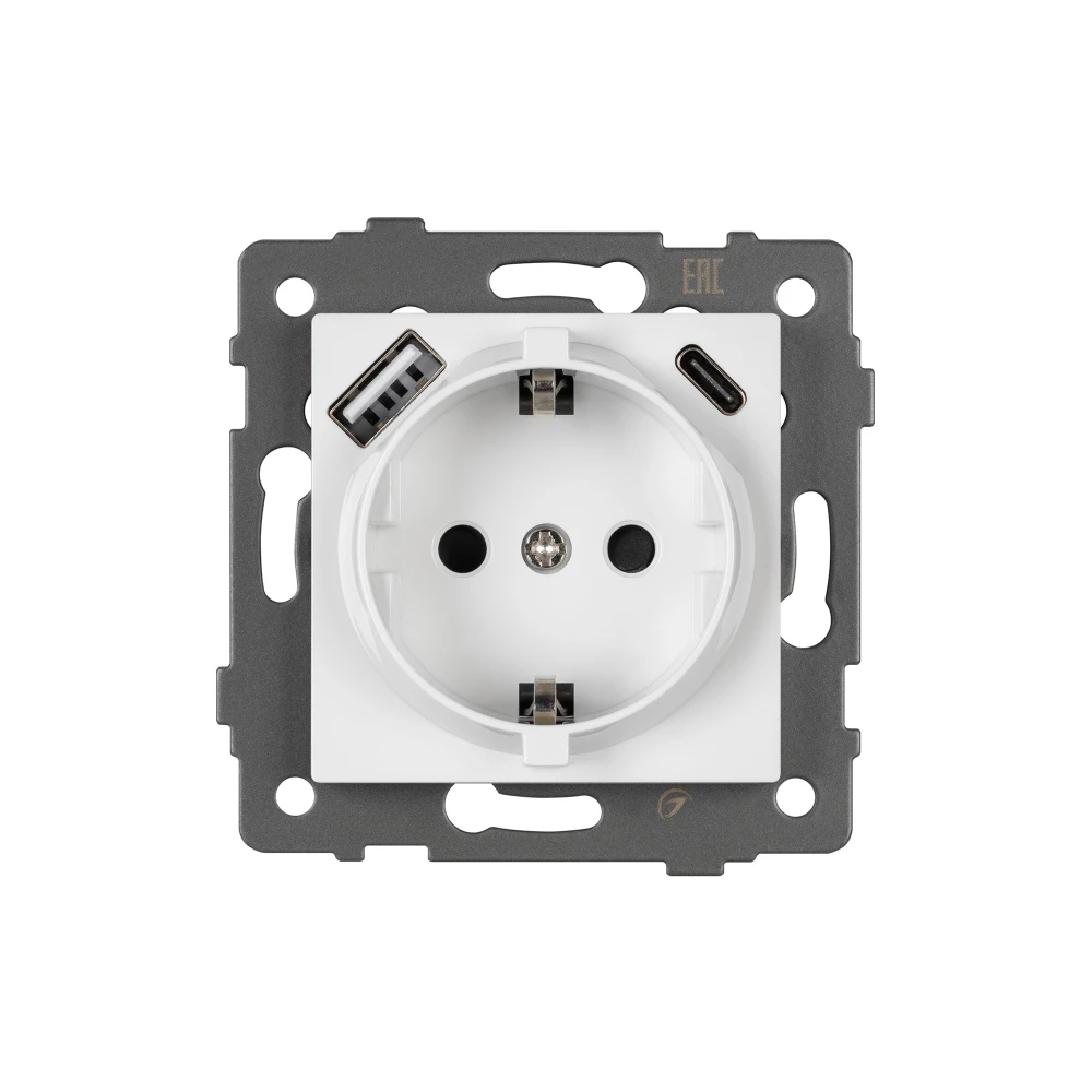 Механизм розетки с USB зарядкой SCT-MUAA-PL-WH-V (250V, 16A) (Arlight, -) 049818 - Viokon.com