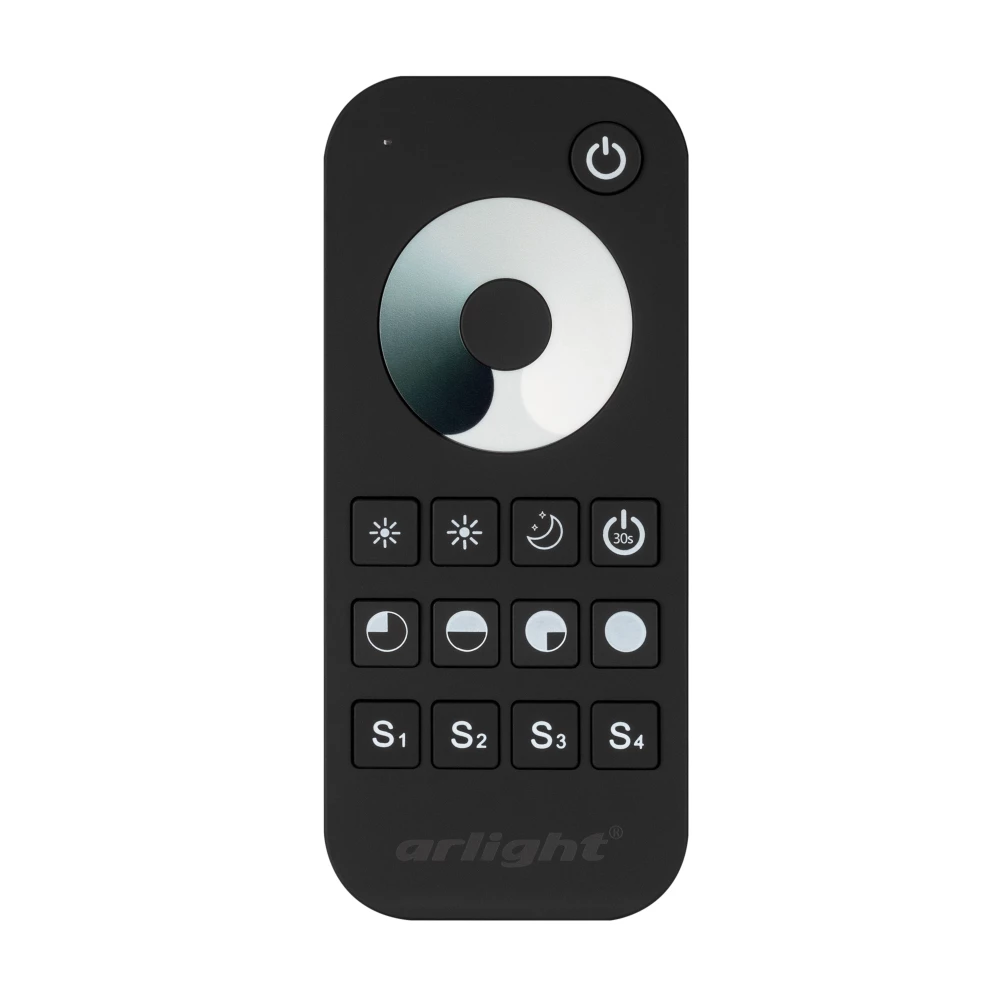 Пульт SMART-R24-DIM Black (1 зона, 2.4G) (Arlight, IP20 Пластик, 5 лет) 031934 - Viokon.com