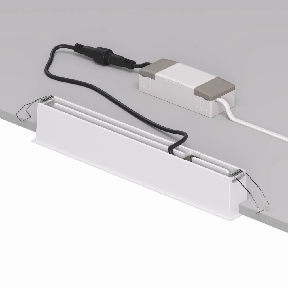 DK2515-WB Встраиваемый светильник SPACE со светодиодом L240mm 220V 20W 38 4000К IP20 белыйчерный алюминий - Viokon.com