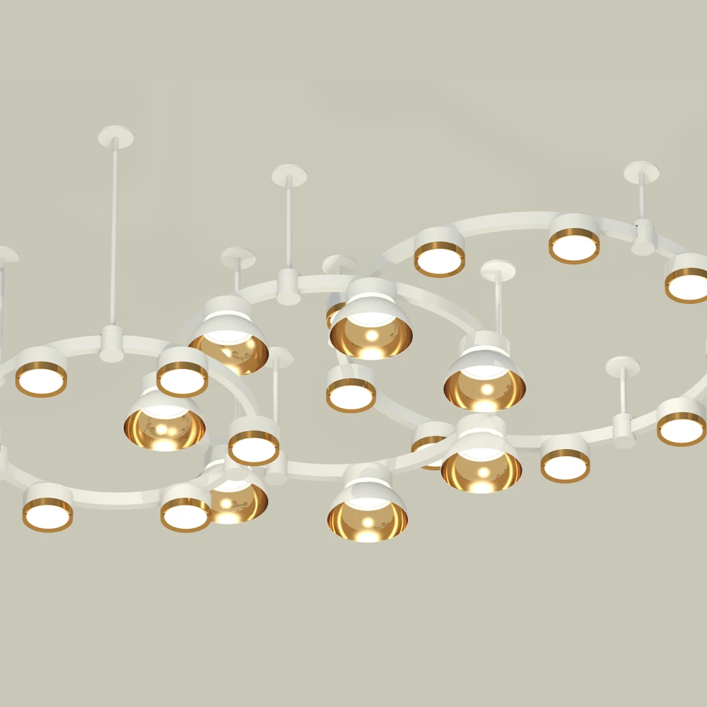 Комплект подвесного светильника Techno Ring с акрилом XR92212001/22 SWH/PYG/CL белый песок/золото желтое полированное/прозрачный GX53 - Viokon.com