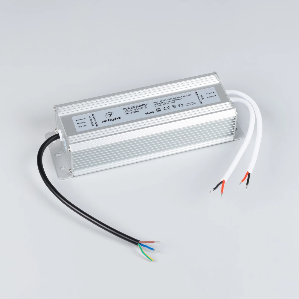 Блок питания ARPV-05100-B (5V, 20.0A, 100W) (Arlight, IP67 Металл, 3 года) 038808 - Viokon.com