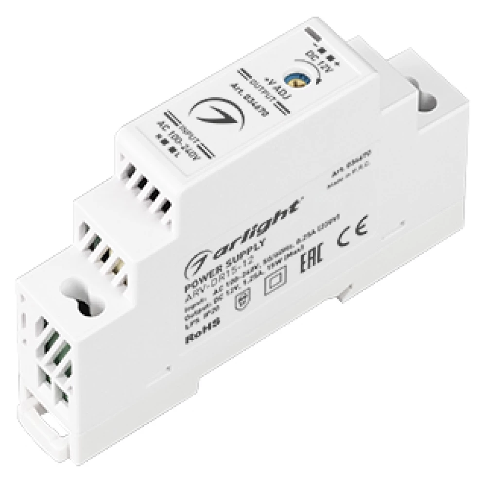 Блок питания ARV-DR15-12 (12V, 1.25A, 15W) (Arlight, IP20 DIN-рейка) 034670 - Viokon.com