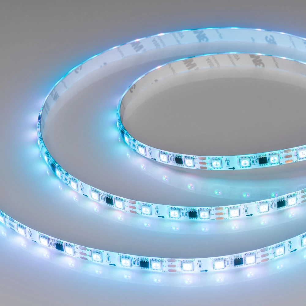 Лента герметичная SPI-SE-B60-10mm 12V RGB-PX3 (14.4 W/m, IP65, 5060, 5m) (Arlight, бегущий огонь) 026366(2) - Viokon.com