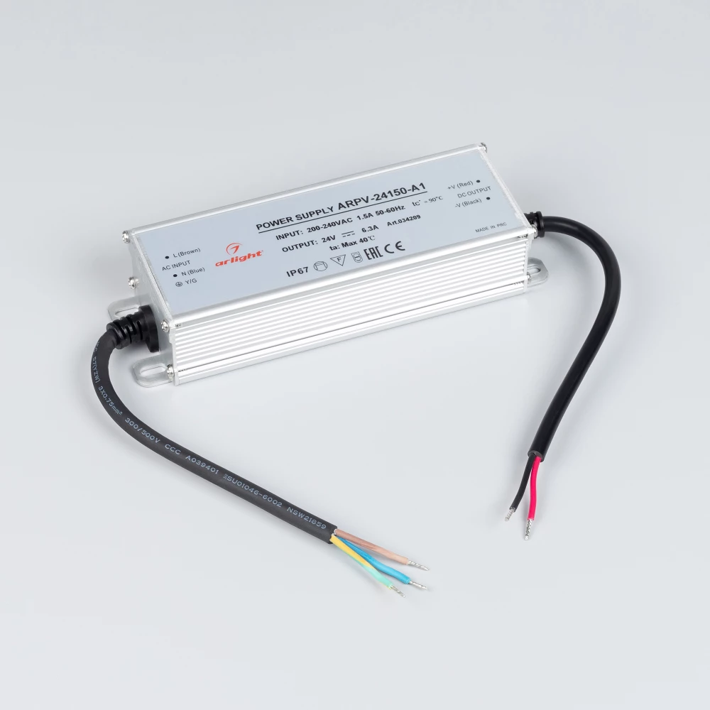 Блок питания ARPV-24150-A1 (24V, 6.25A, 150W) (Arlight, IP67 Металл, 3 года) 034209 - Viokon.com