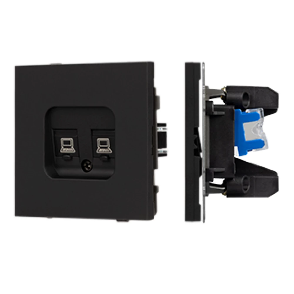 Механизм компьютерной розетки двойной SCT-TENDO-MPC2-SFPL-BK (RJ-45, CAT6) (Arlight, Матовый черный) 054595 - Viokon.com