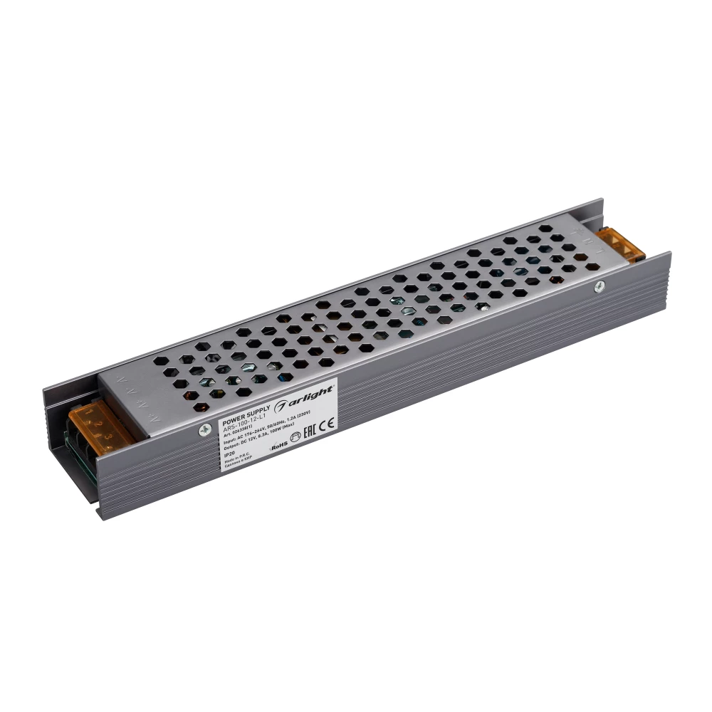 Блок питания ARS-100-12-L1 (12V, 8.3A, 100W) (Arlight, IP20 Сетка, 3 года) 026338(1) - Viokon.com