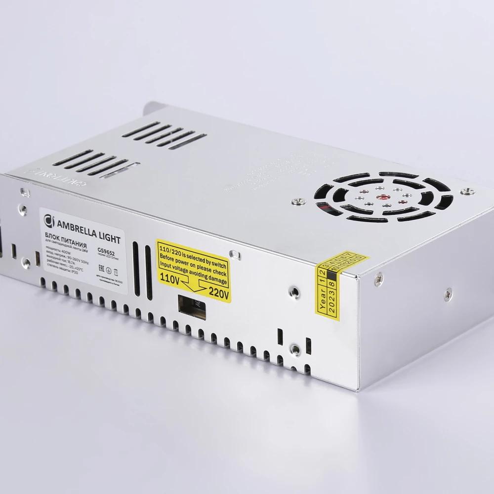 Блок питания для светодиодной ленты 24V 400W 16.7A IP20 90-260V 215*115*50 GS9652 GS9652 блок питания 24V 400W 16.7A IP20 90-260V 215*115*50 - Viokon.com