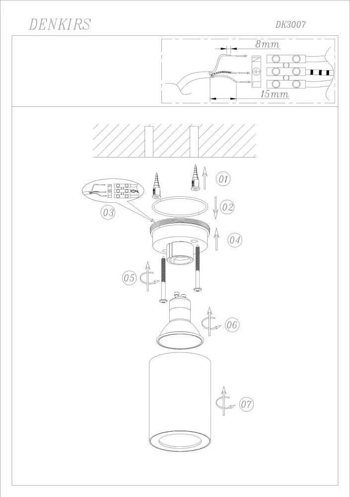 DK3007-WH Накладной светильник влагозащ IP 44 15 Вт GU10 белый алюминий - Viokon.com
